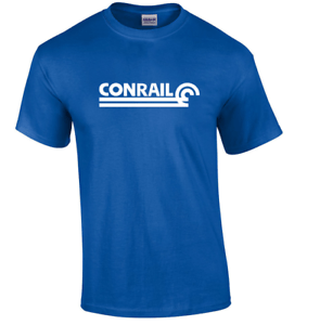 Conrail Logo - White Conrail Logo On Royal Blue T Shirt Defunct Railroad Train Tee