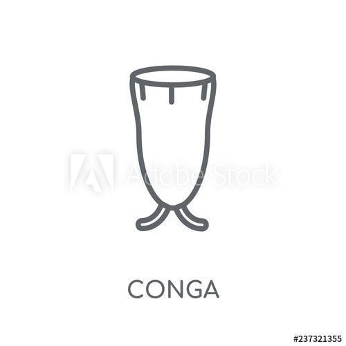 Conga Logo - Conga linear icon. Modern outline Conga logo concept on white