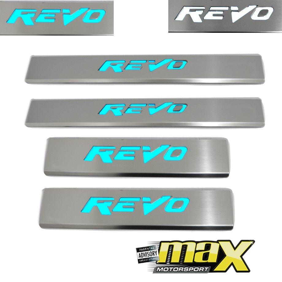 Revo Logo - Toyota Revo Light Up Aluminium Step Sill With Revo Logo