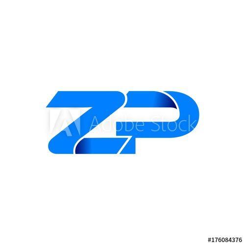 ZP Logo - zp logo initial logo vector modern blue fold style this stock
