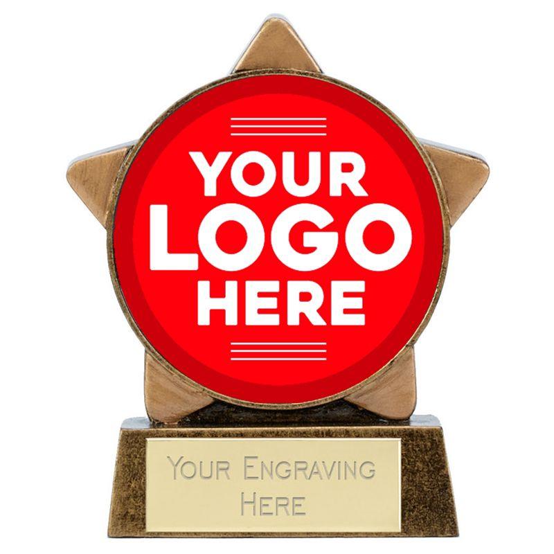 Trophies Logo - Mini Stars Personalised Large Logo Trophy 8cm (3 1/4