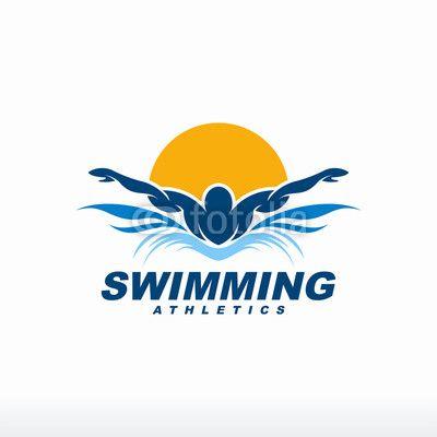 Swim Sticker Logo Name Swimmer Decal Swimming Posters Vinyl Wall