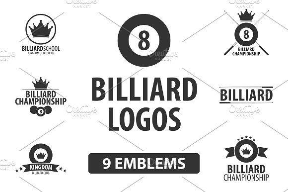Billiards Logo - Billiard logos Logo Templates Creative Market