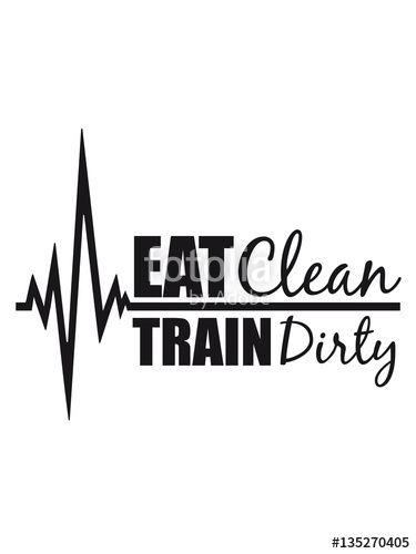 Dirty Logo - Pulse frequency heart beat clean eat text muscles strong weight ...