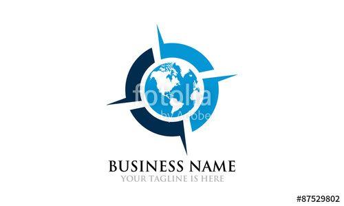 Navigation Logo - Global Compass Navigation Logo Template Stock image and royalty