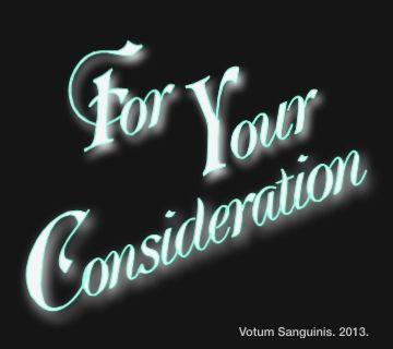 Consideration Logo - for your consideration logo font. Dark Shadows Collection