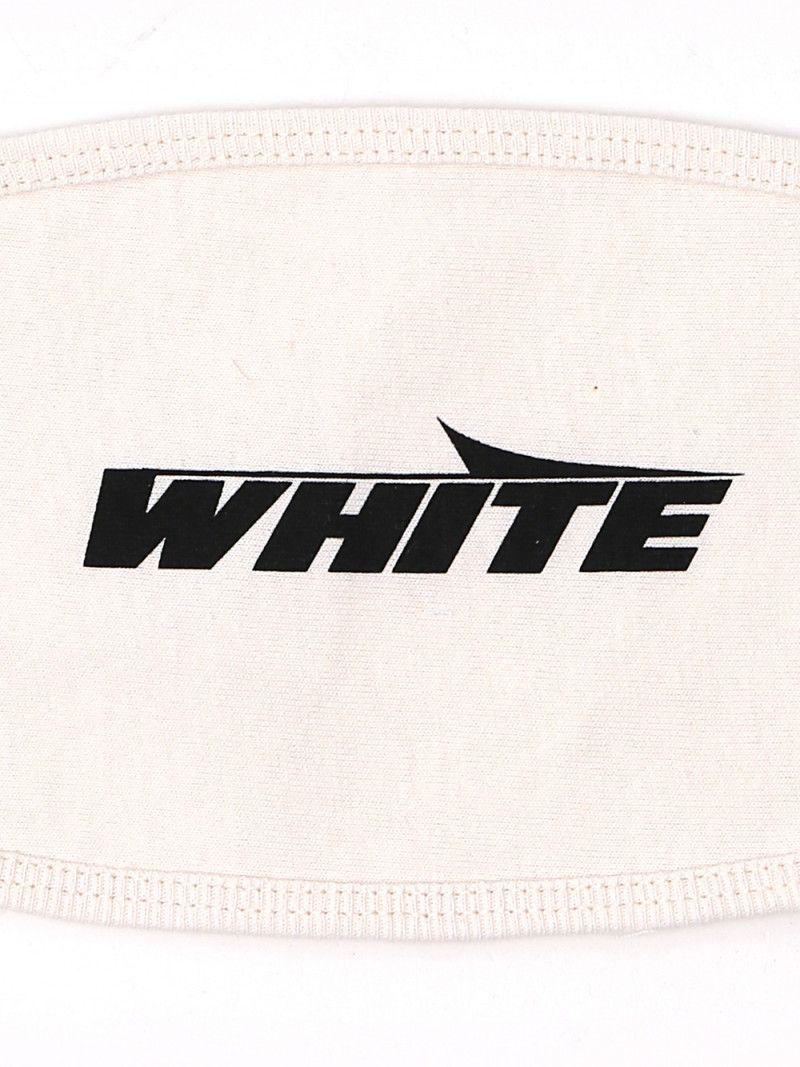Off White Logo - OFF WHITE White Logo Printed Face Mask