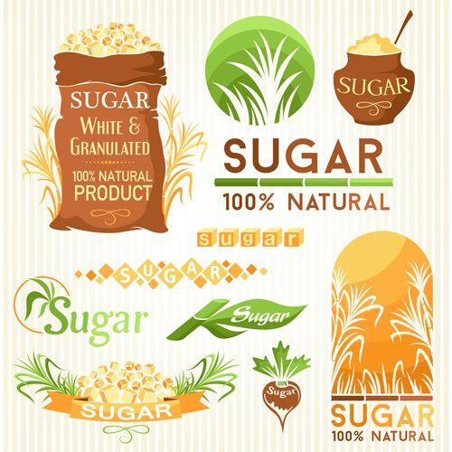 Sugar Logo - Sugar labels with logos vector material 04 free download