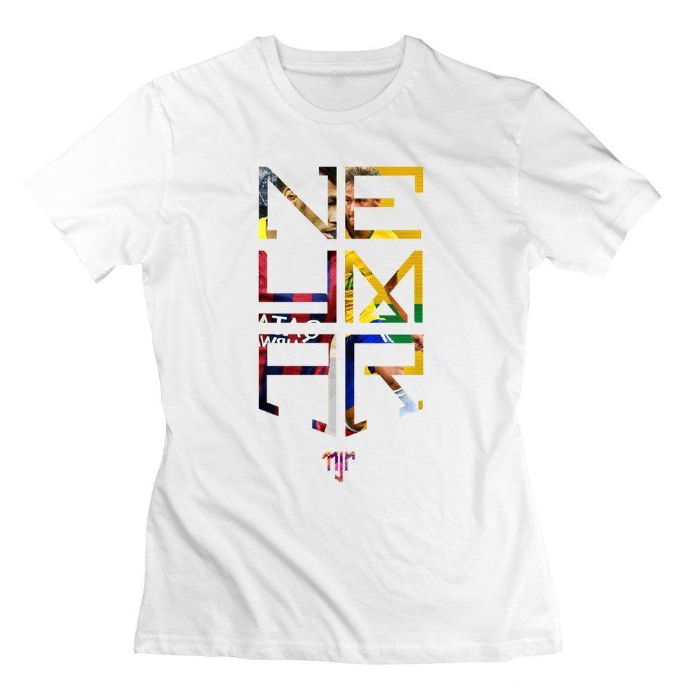 Neyma Logo - QDYJM Women's Neymar JR Logo Soccer T Shirt White. Neymar JR