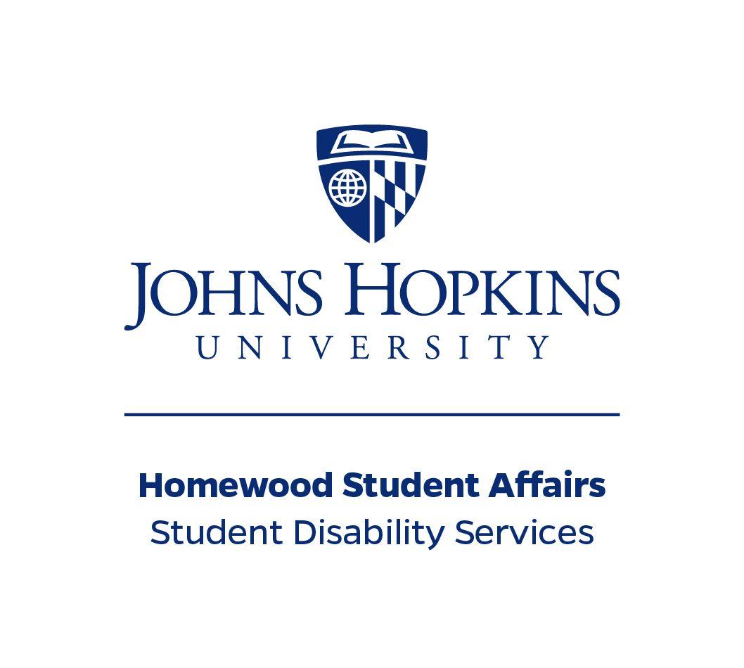 JHU Logo - Jhu Hsa Student Disability Services Vertical Blue Logo