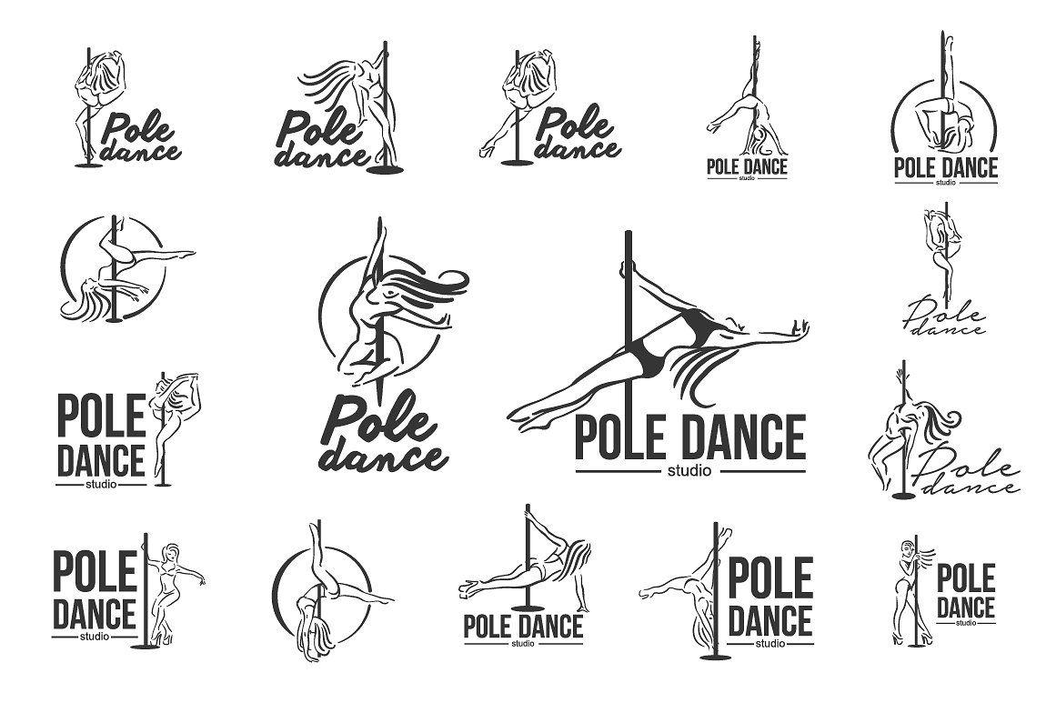 Strip Logo - Girl on the pole. Strip plastic logo Illustrations Creative Market