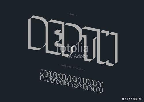 Depth Logo - Vector depth typeface 3D modern typography for logo, decoration