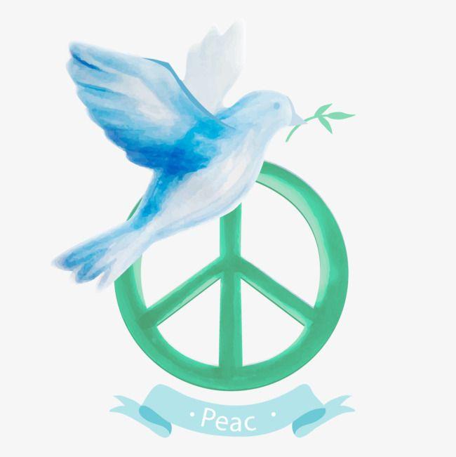Anti-War Logo - Vector Anti War Logo, Peace Dove, Hand Painted, Olive Branch PNG