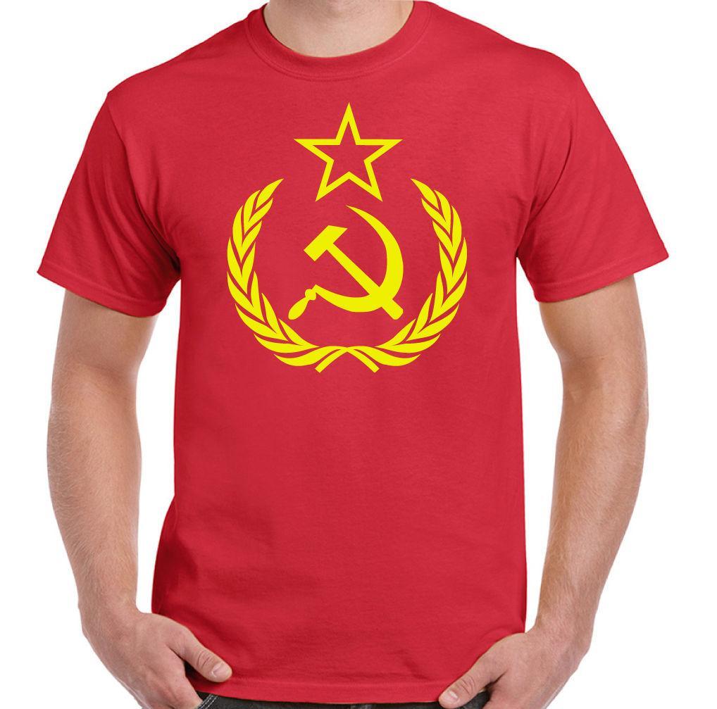 USSR Logo - Hammer & Sickle Mens Russian Communism T Shirt Logo Russia USSR