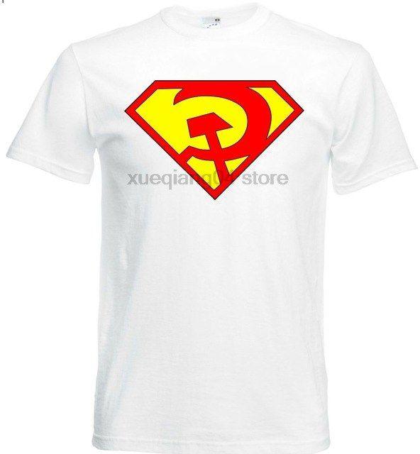 USSR Logo - SUPERMAN COMMUNIST SOVIET Russian USSR logo T Shirt Football sports ...