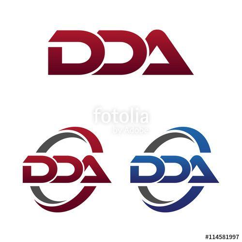 DDA Logo - Modern 3 Letters Initial logo Vector Swoosh Red Blue dda Stock