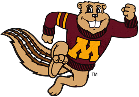 Gopher Logo - Minnesota Golden Gophers Logo - A running gopher with a maroon ...