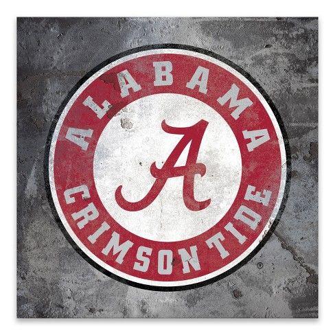 Alabama Crimson Tide Logo - NCAA Alabama Crimson Tide Logo Rust Printed Canvas