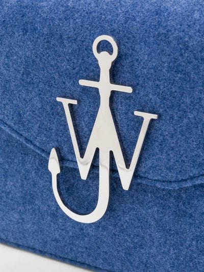 Felt Logo - JW Anderson blue Calf Leather Royal Felt Logo Purse| Stefaniamode.com