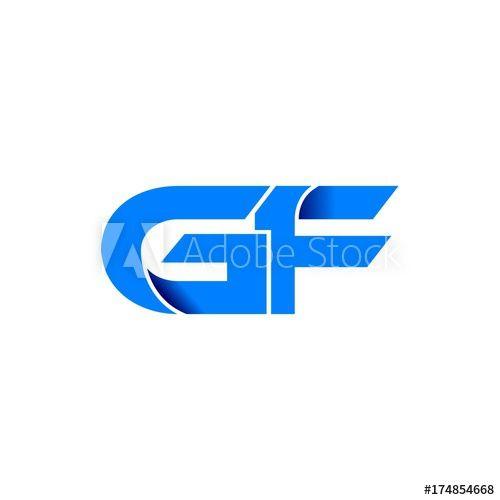 GF Logo - gf logo initial logo vector modern blue fold style this stock