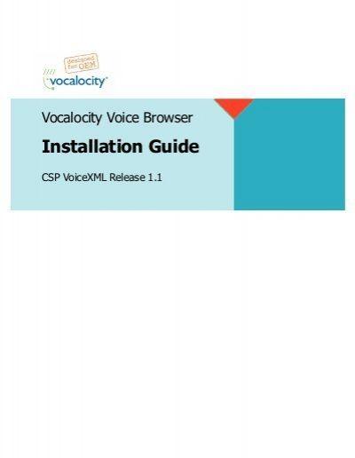 Vocalocity Logo - Vocalocity Voice Browser Ã¢Â€Â“ Installation Guide - Dialogic