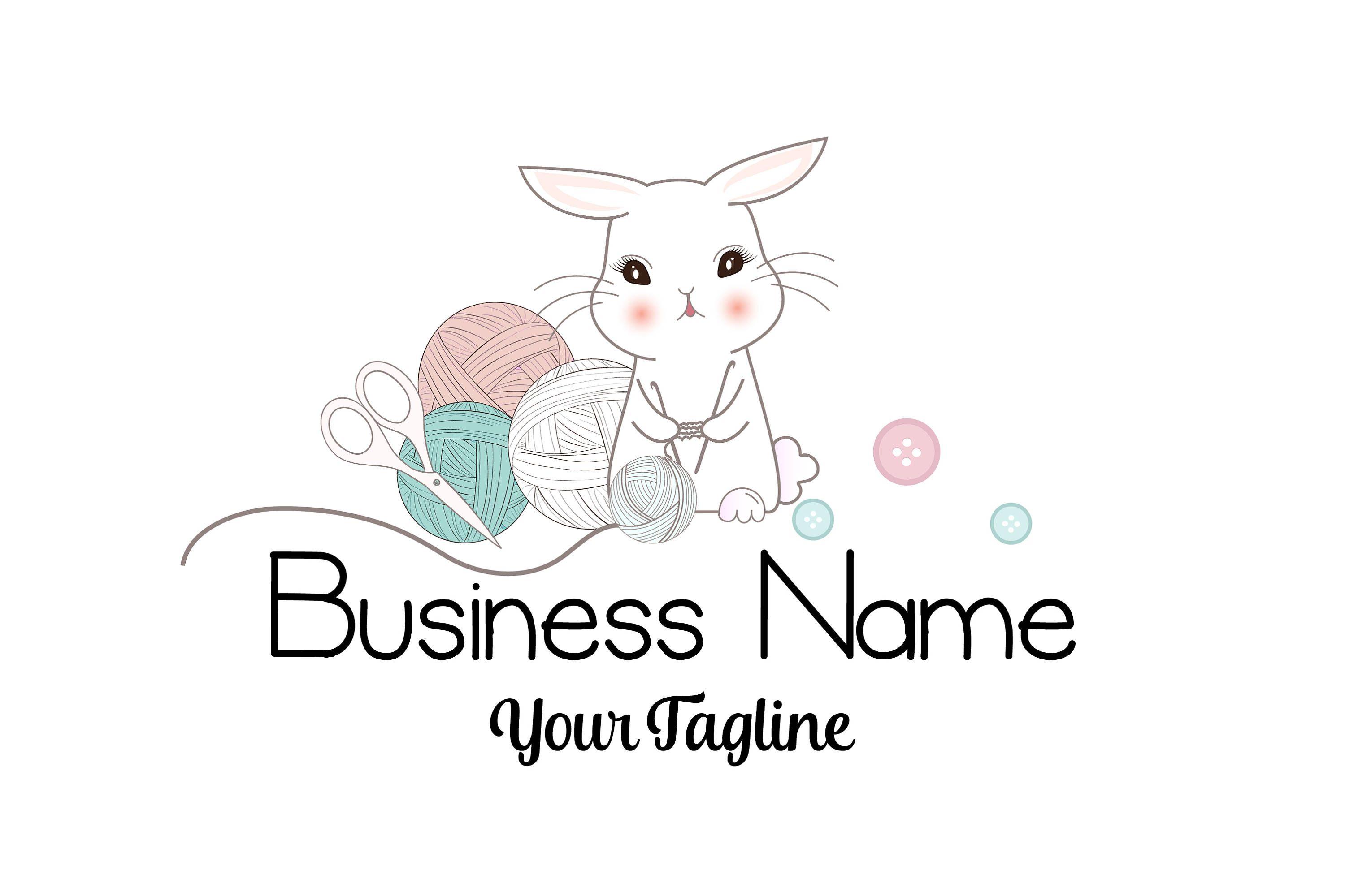 Crochet Logo - Custom logo design bunny crochet yarn logo rabbit sew | Etsy