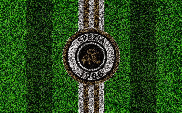 Spezia Logo - Download wallpapers Spezia Calcio, 4k, football lawn, italian ...