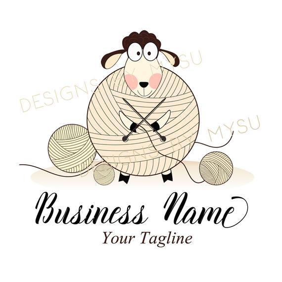 Crochet Logo - Custom logo design sheep crochet yarn logo sheep crochet