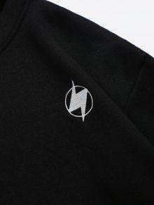 Zaful Logo - 34% OFF 2019 Lightning Logo Fleece Hoodie In BLACK S