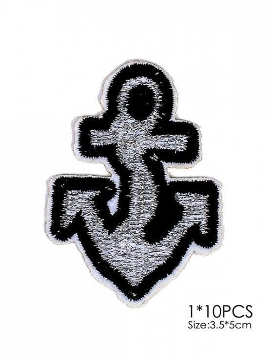 Zaful Logo - 10 PCS Anchor Design Embroidered Patches In BLACK