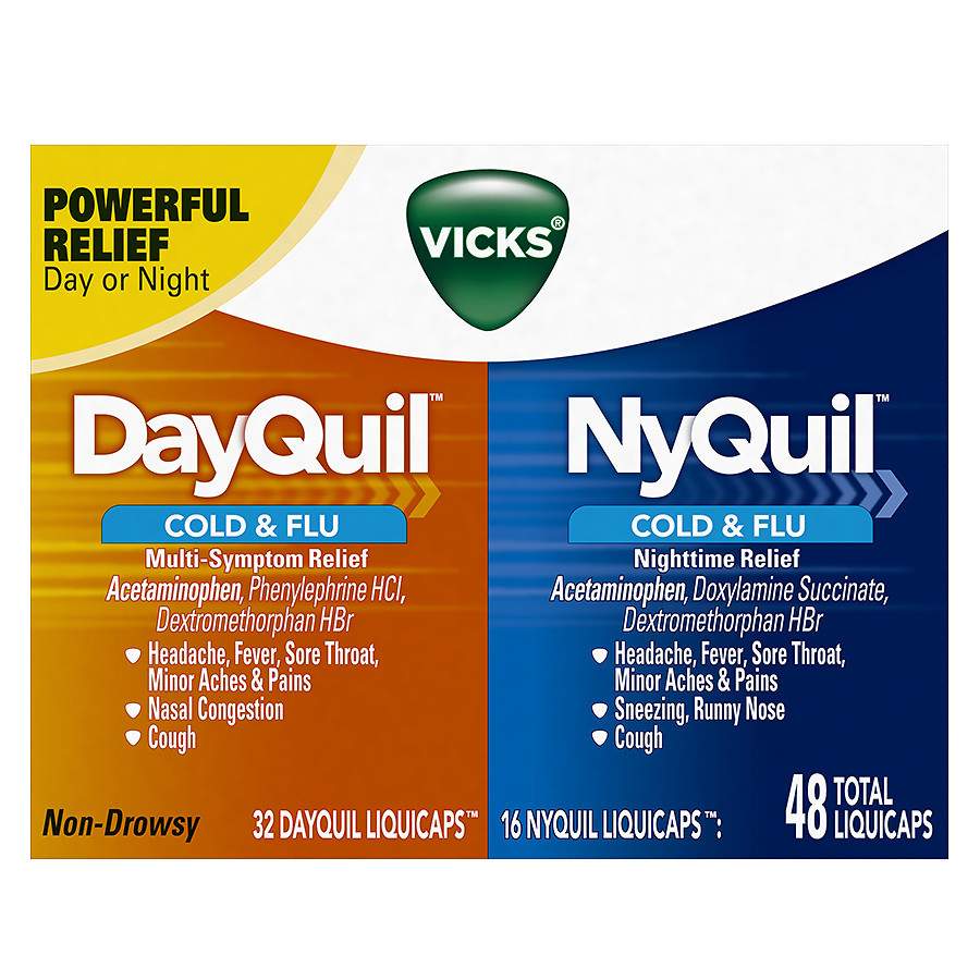 Dayquil Logo - Vicks Dayquil Nyquil Cold & Flu Relief Combo Pack, LiquiCaps | Walgreens