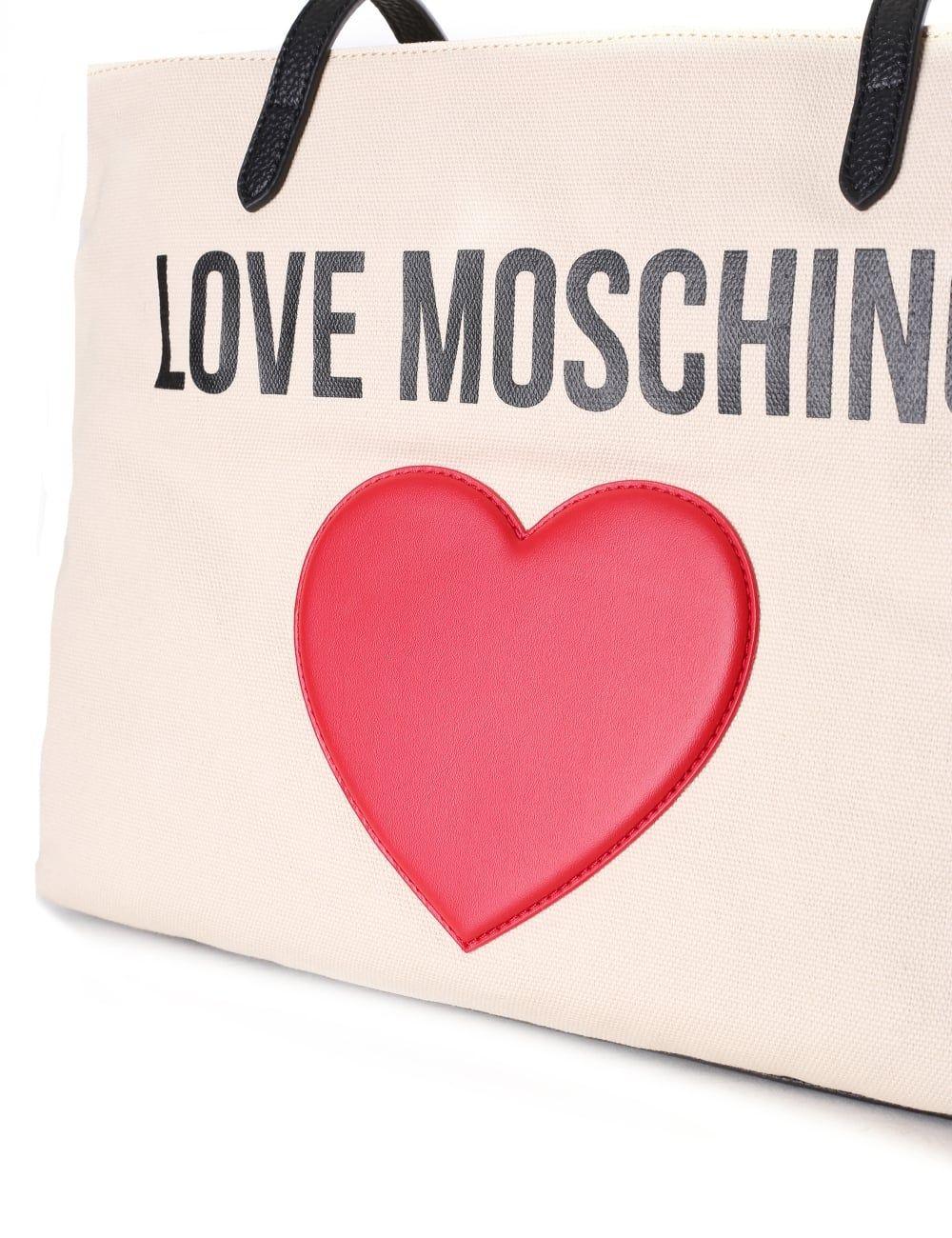 Canvas Logo - Love Moschino Women's Canvas Logo Heart Tote