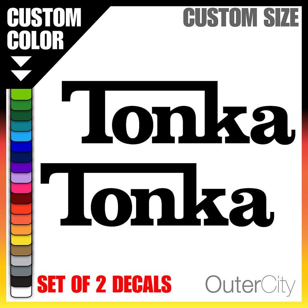 Tonka Logo - TONKA LOGO DECAL OLD STYLE x2 Truck Tractor F150 Ford Bumper Window ...