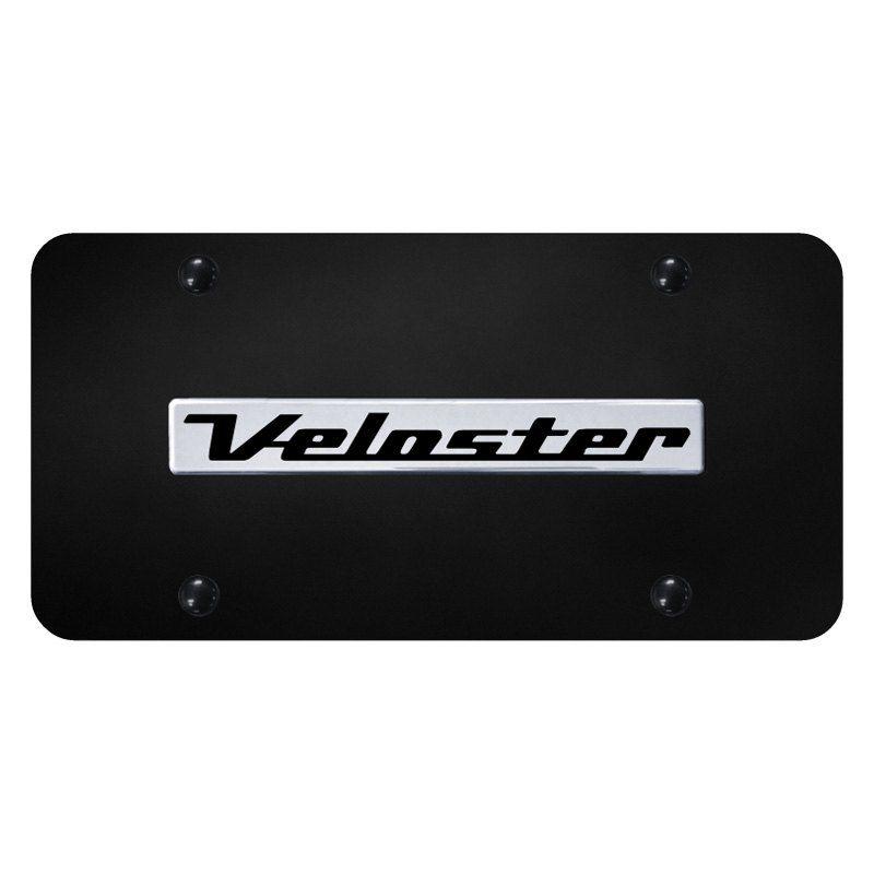 Veloster Logo - Autogold® - License Plate with 3D Chrome Veloster Logo