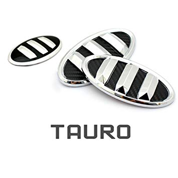 Veloster Logo - Amazon.com: 3D Tauro Carbon Fiber Emblem Set 3pc Front + Rear + ...