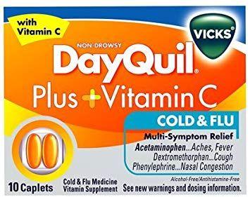 Dayquil Logo - Amazon.com: Vicks DayQuil plus Vitamin C Caplets-10 ct: Health ...