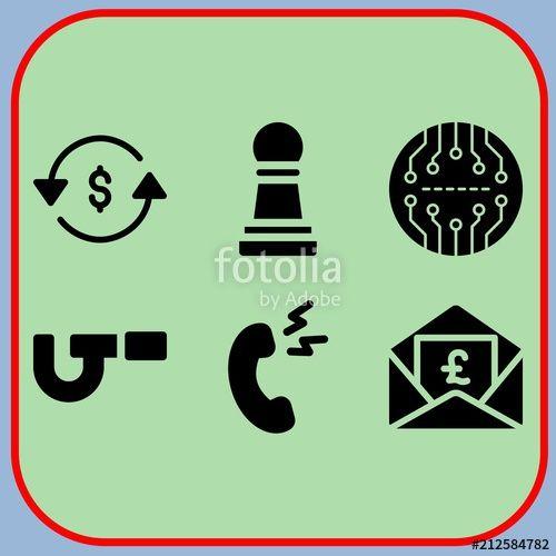 Micrometer Logo - Simple 6 icon set of business related pawn, board, micrometer