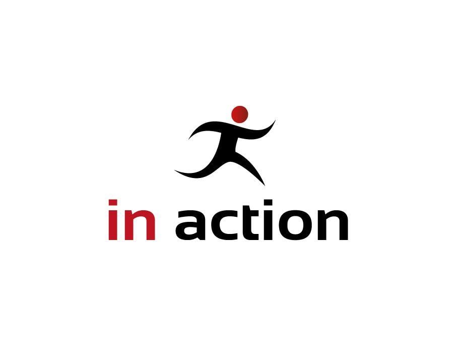 Action Logo - In Action Logo with Abstract Running Man - FreeLogoVector