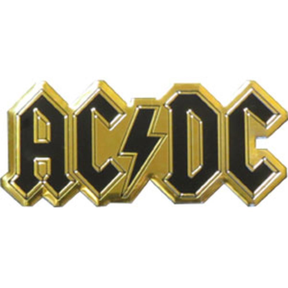 Dclogo Logo - AC/DC Logo Gold Metal Sticker - Large