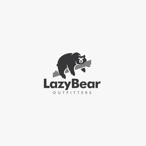 Lazy Logo - Playful and cool logo for lazy bear outfitters, a savvy outdoors