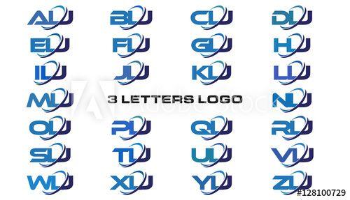 Plj Logo - 3 letters modern generic swoosh logo ALJ, BLJ, CLJ, DLJ, ELJ, FLJ ...