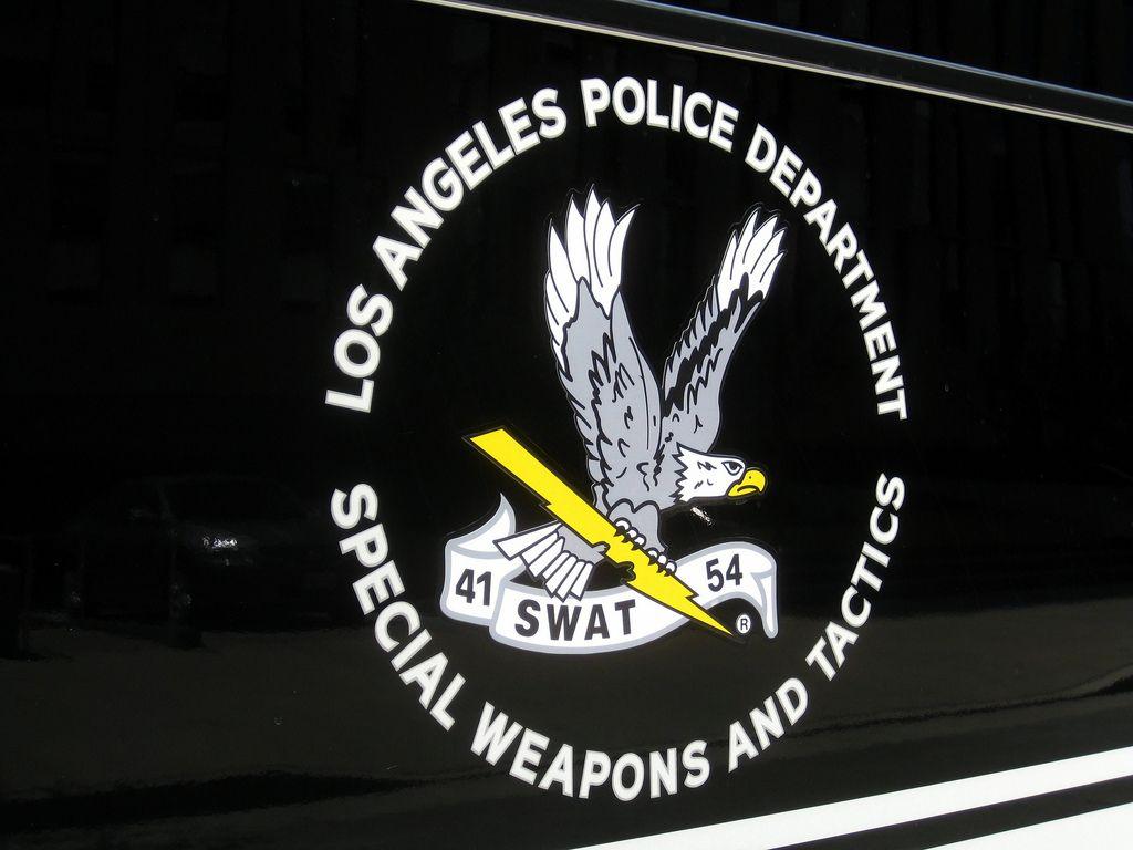 LAPD Logo - LAPD funeral. LAPD SWAT logo on truck