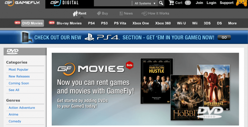 GameQ Logo - GameFly takes on Netflix with movie rental service