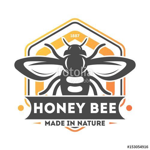 Beekeeping Logo - Honey bee vintage label isolated vector illustration. Traditional ...