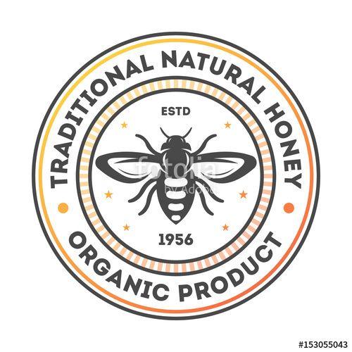 Beekeeping Logo - Traditional natural honey vintage label isolated vector illustration