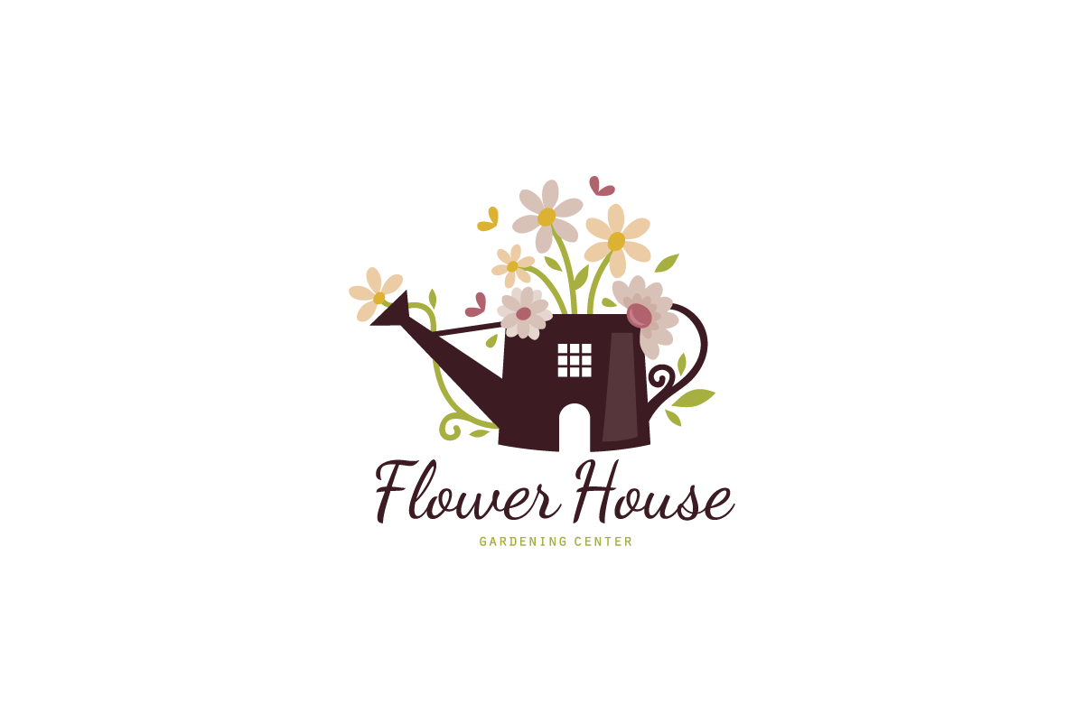 Gardening Logo - Flower House Gardening Logo Design