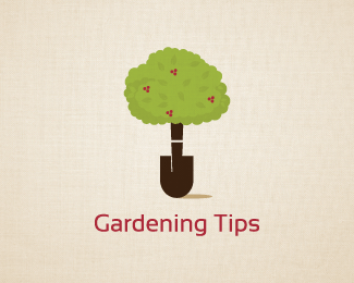 Gardening Logo - Gardening tips shovel tree Designed