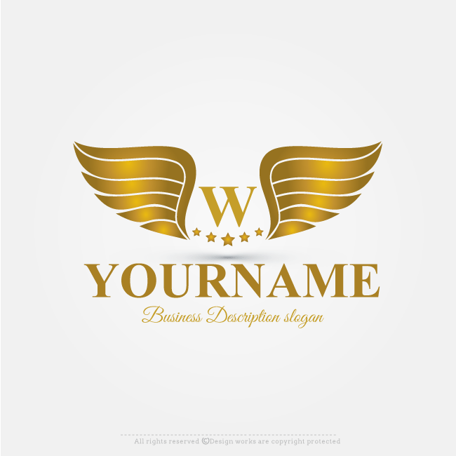 Cool Wings Logo - Online Free Logo Maker – Golden Wings logo design | Best Alphabet ...