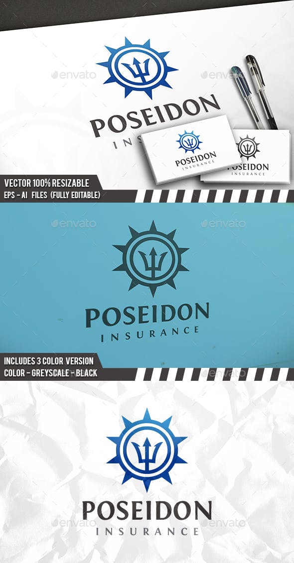 Poseidon Logo - Poseidon Logo by BossTwinsArt | GraphicRiver
