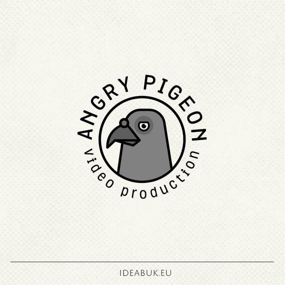 Pigeon Logo - One of a kind logo Pigeon logo Bird logo Animal logo Drone | Etsy